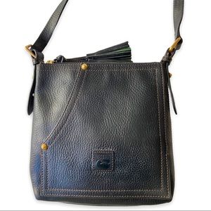 Black leather Dooney and Bourke crossbody bag